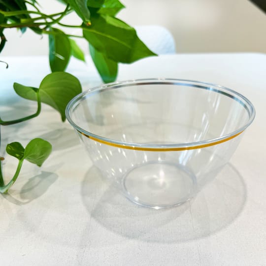 Gold Rim Plastic Party Bowl by Celebrate It™